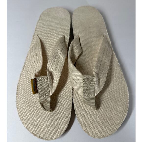 Rainbow Women's Single Layer Hemp Top Sandals Strap with Arch Support Natural L - Picture 2 of 10